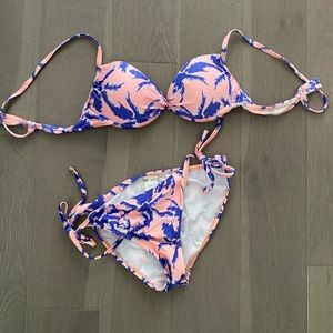 Pink purple palm tree bikini